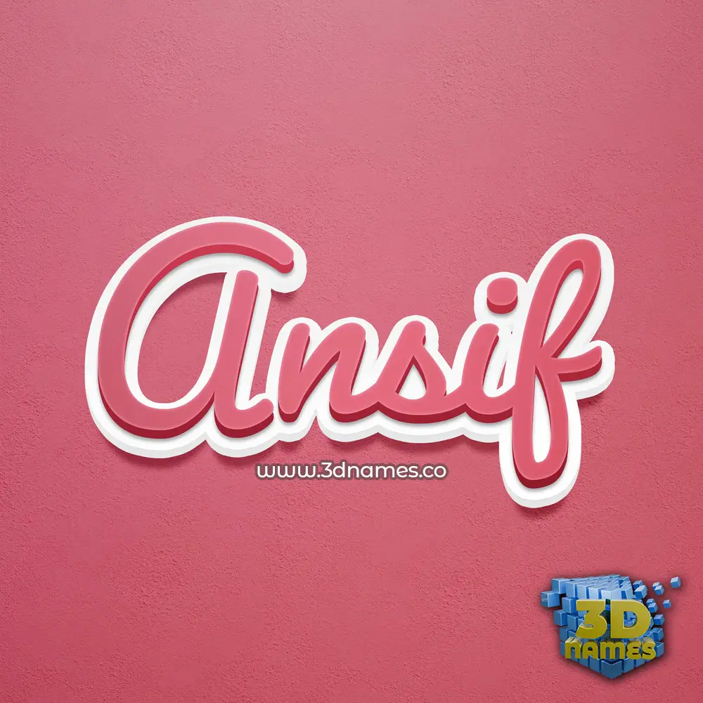 ansif in Red Scribble style - 3D name wallpaper
