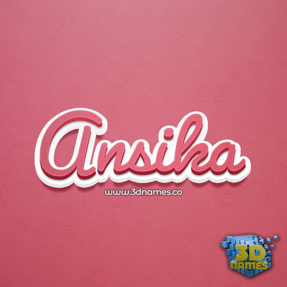 ansika in Red Scribble style - 3D name wallpaper