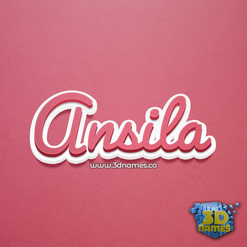 ansila in Red Scribble style - 3D name wallpaper