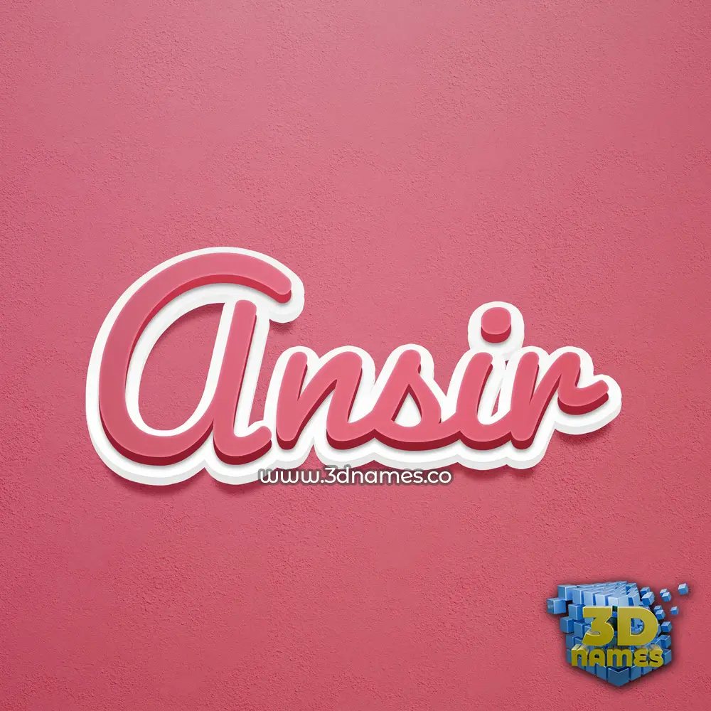 ansir in Red Scribble style - 3D name wallpaper