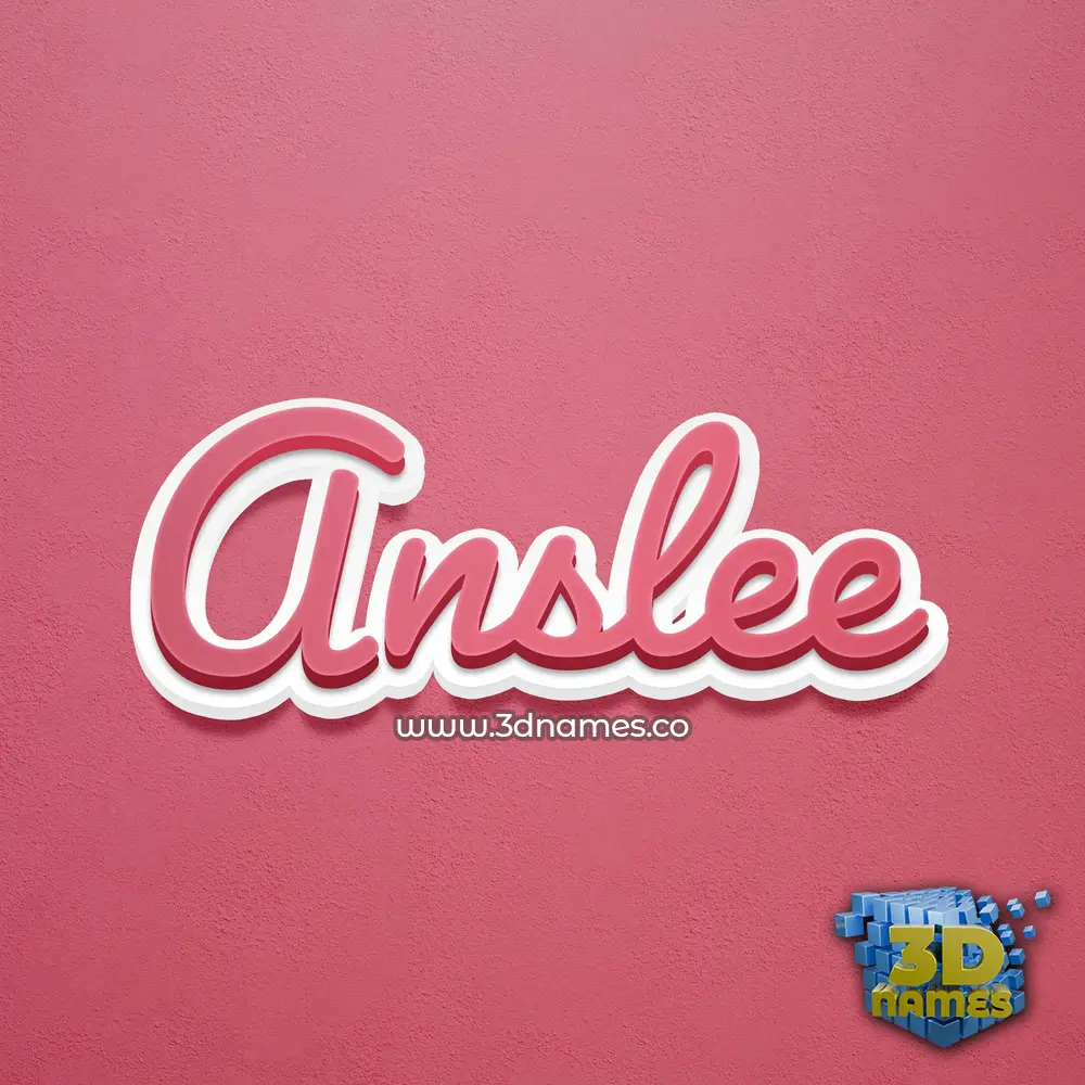 anslee in Red Scribble style - 3D name wallpaper
