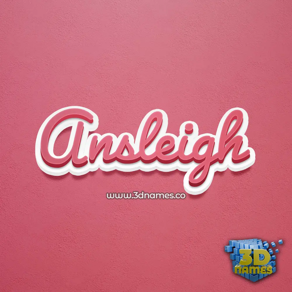 ansleigh in Red Scribble style - 3D name wallpaper