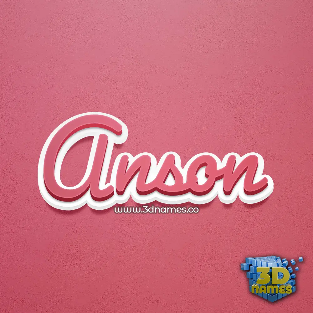 anson in Red Scribble style - 3D name wallpaper