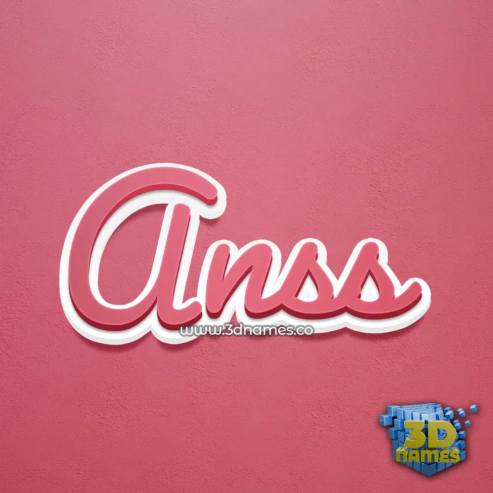 anss in Red Scribble style - 3D name wallpaper