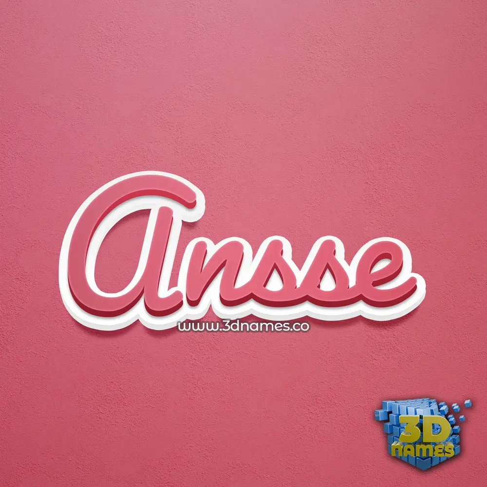 ansse in Red Scribble style - 3D name wallpaper
