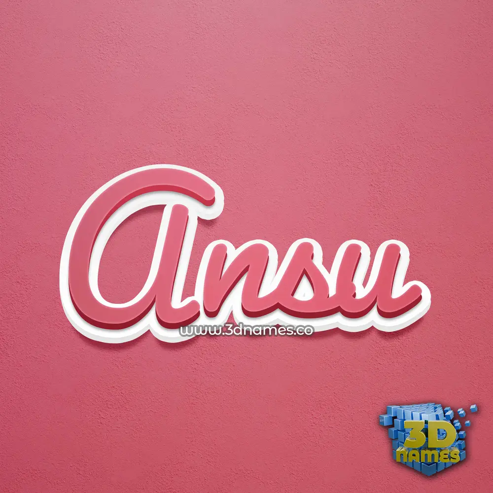 ansu in Red Scribble style - 3D name wallpaper