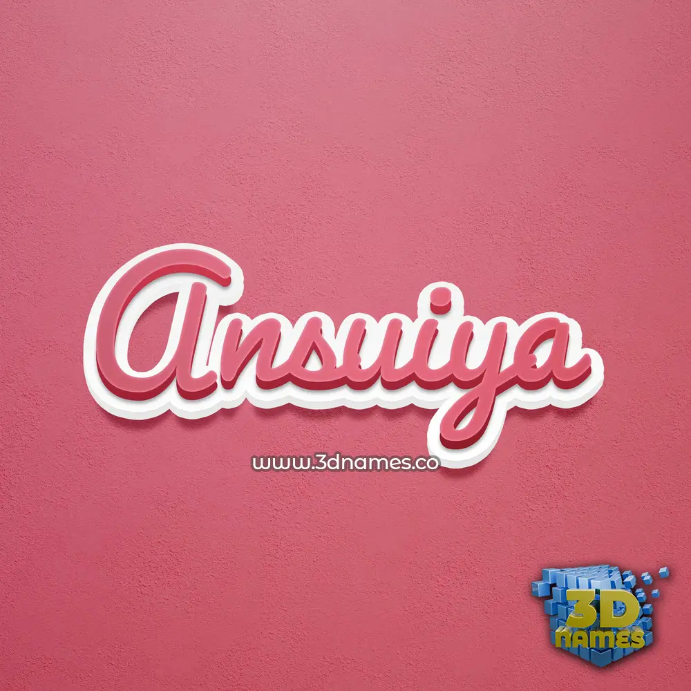 ansuiya in Red Scribble style - 3D name wallpaper