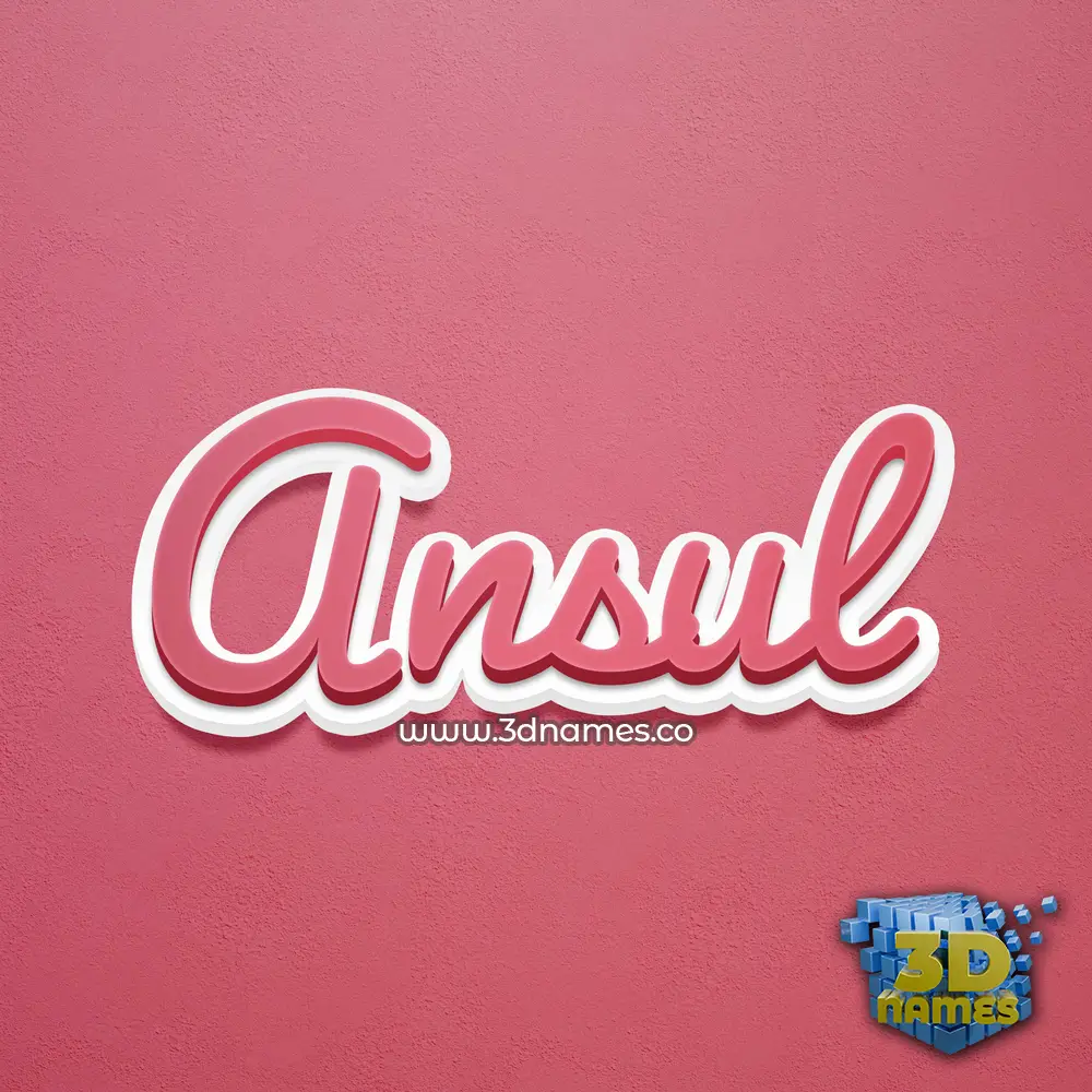ansul in Red Scribble style - 3D name wallpaper