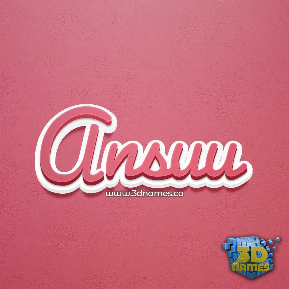 ansuu in Red Scribble style - 3D name wallpaper