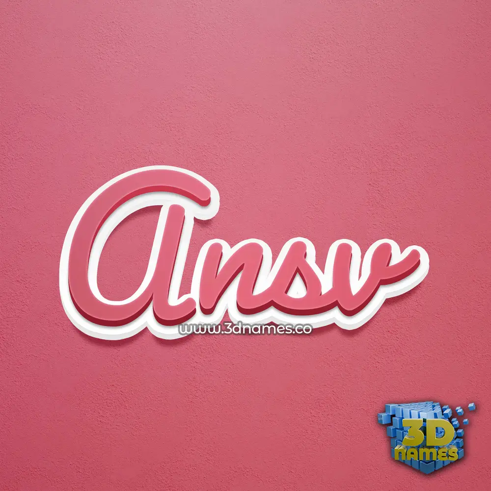 ansv in Red Scribble style - 3D name wallpaper