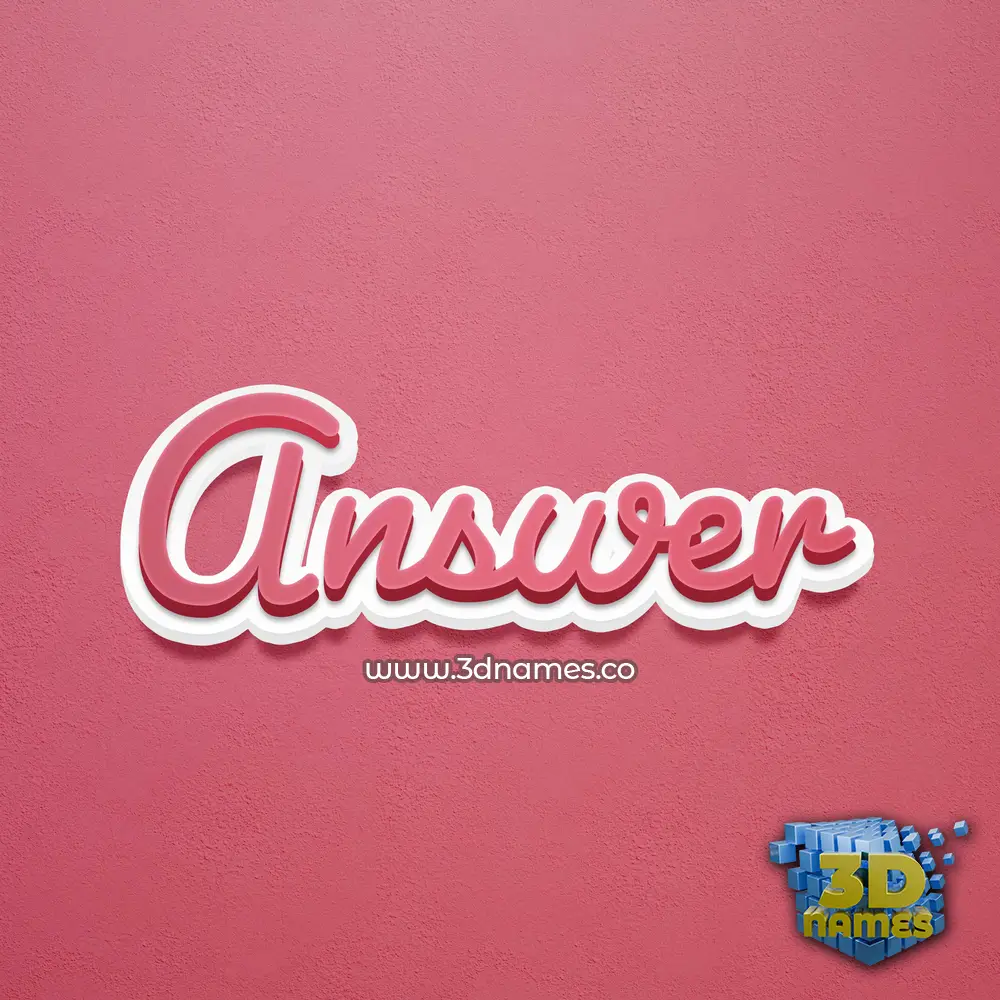 answer in Red Scribble style - 3D name wallpaper