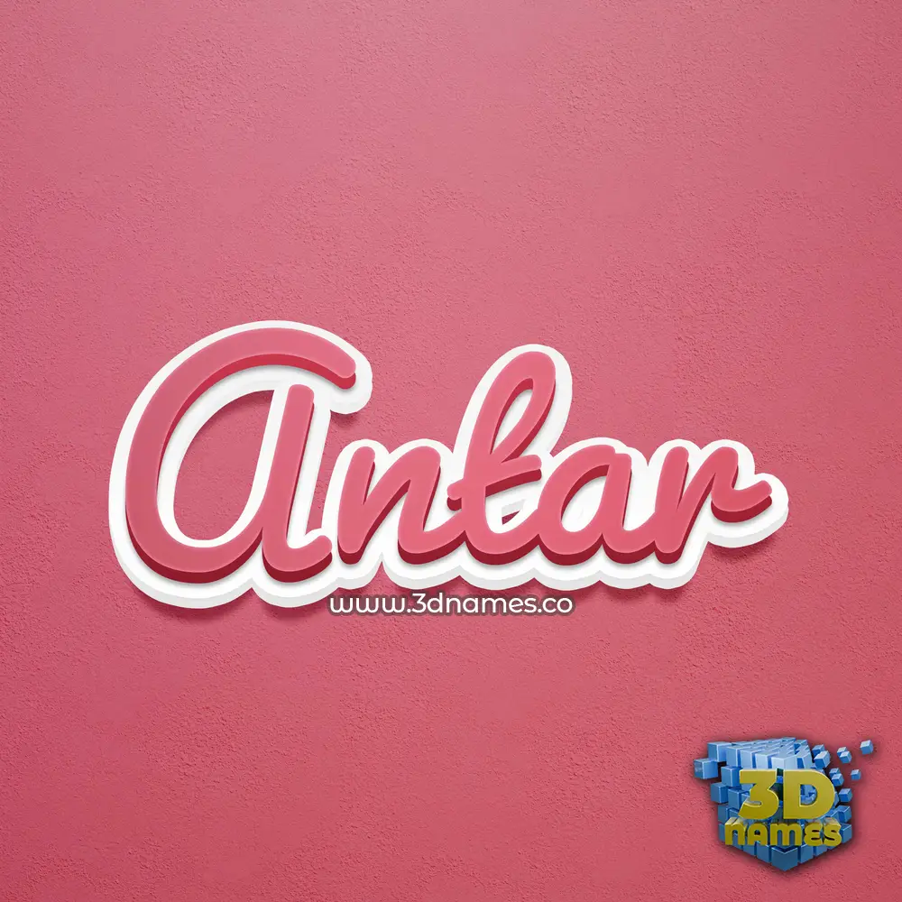 antar in Red Scribble style - 3D name wallpaper