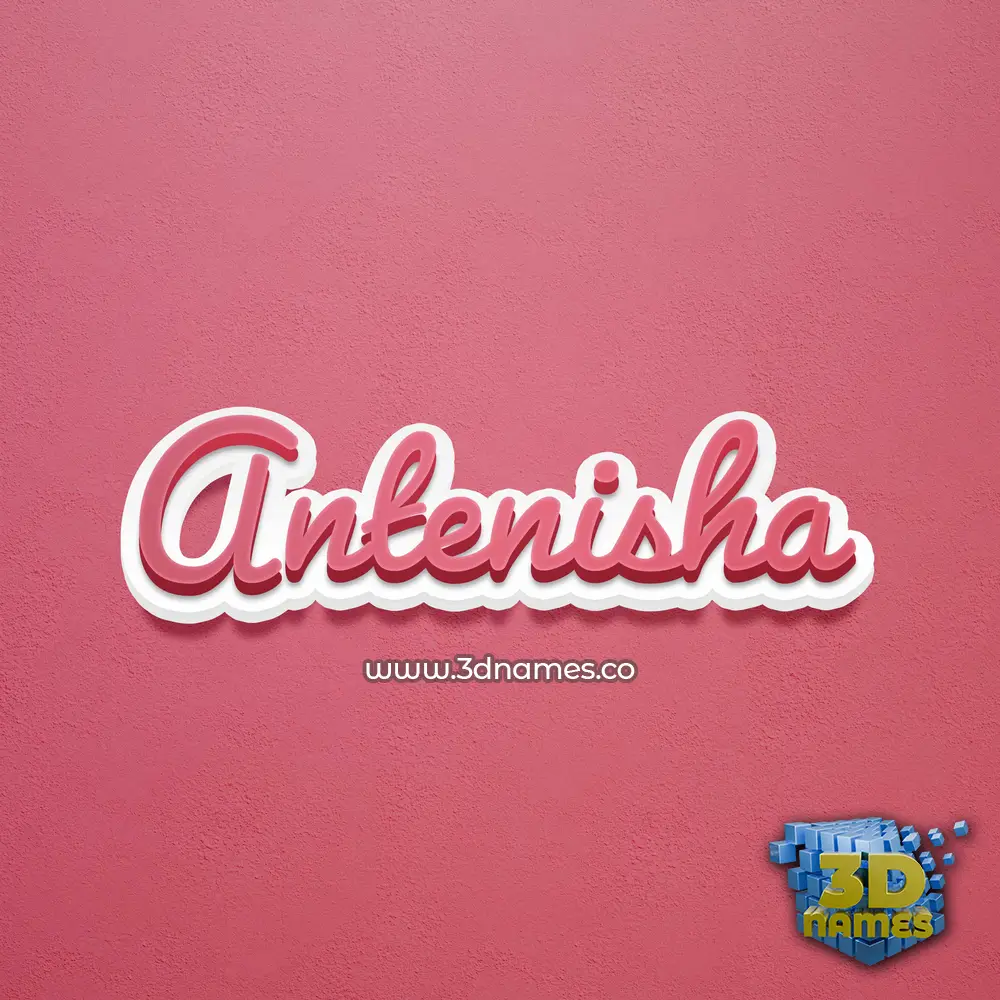 antenisha in Red Scribble style - 3D name wallpaper