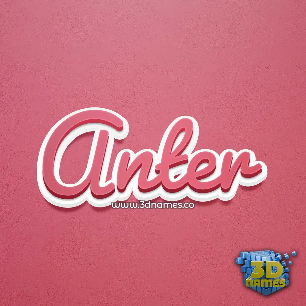 anter in Red Scribble style - 3D name wallpaper