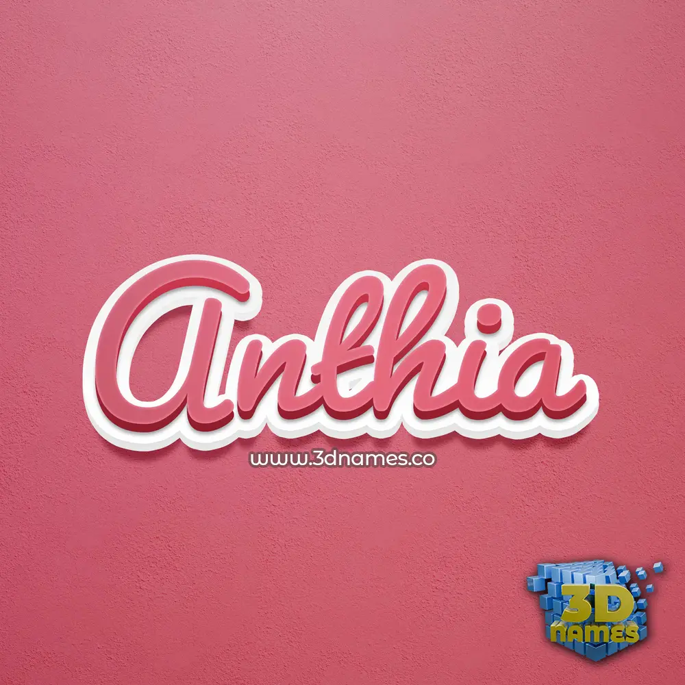 anthia in Red Scribble style - 3D name wallpaper