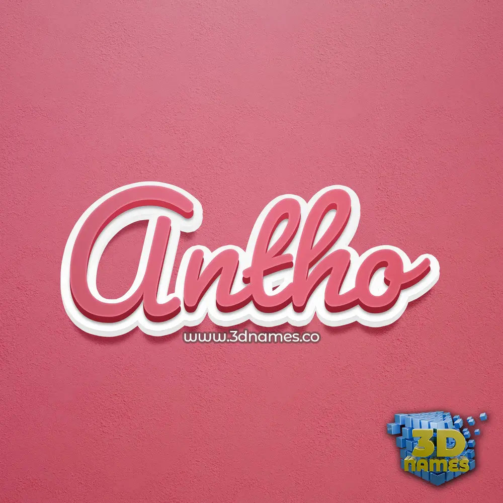 antho in Red Scribble style - 3D name wallpaper