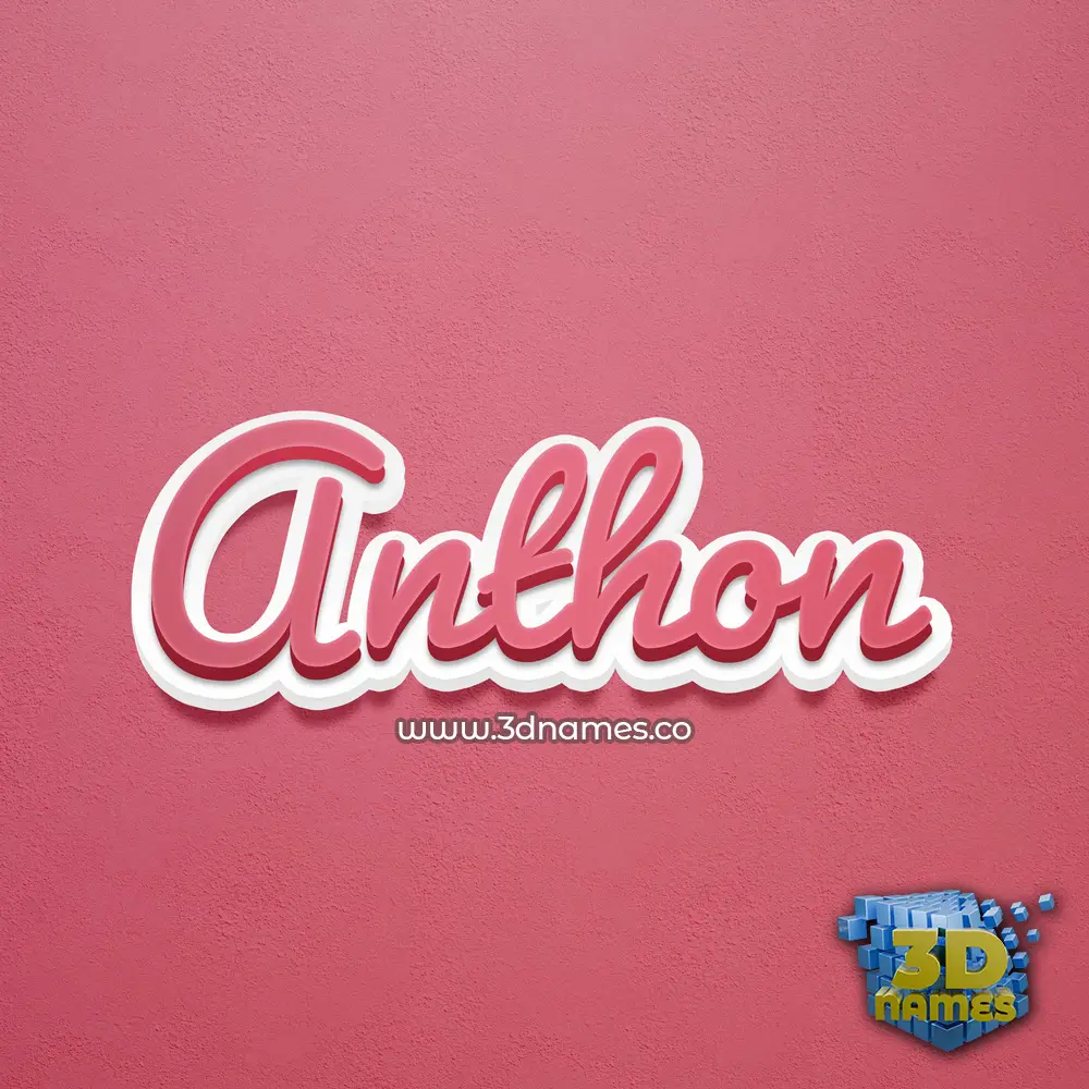 anthon in Red Scribble style - 3D name wallpaper