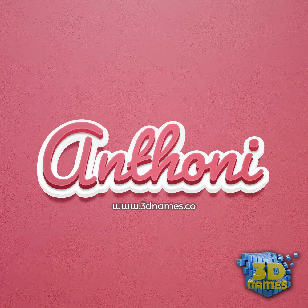 anthoni in Red Scribble style - 3D name wallpaper