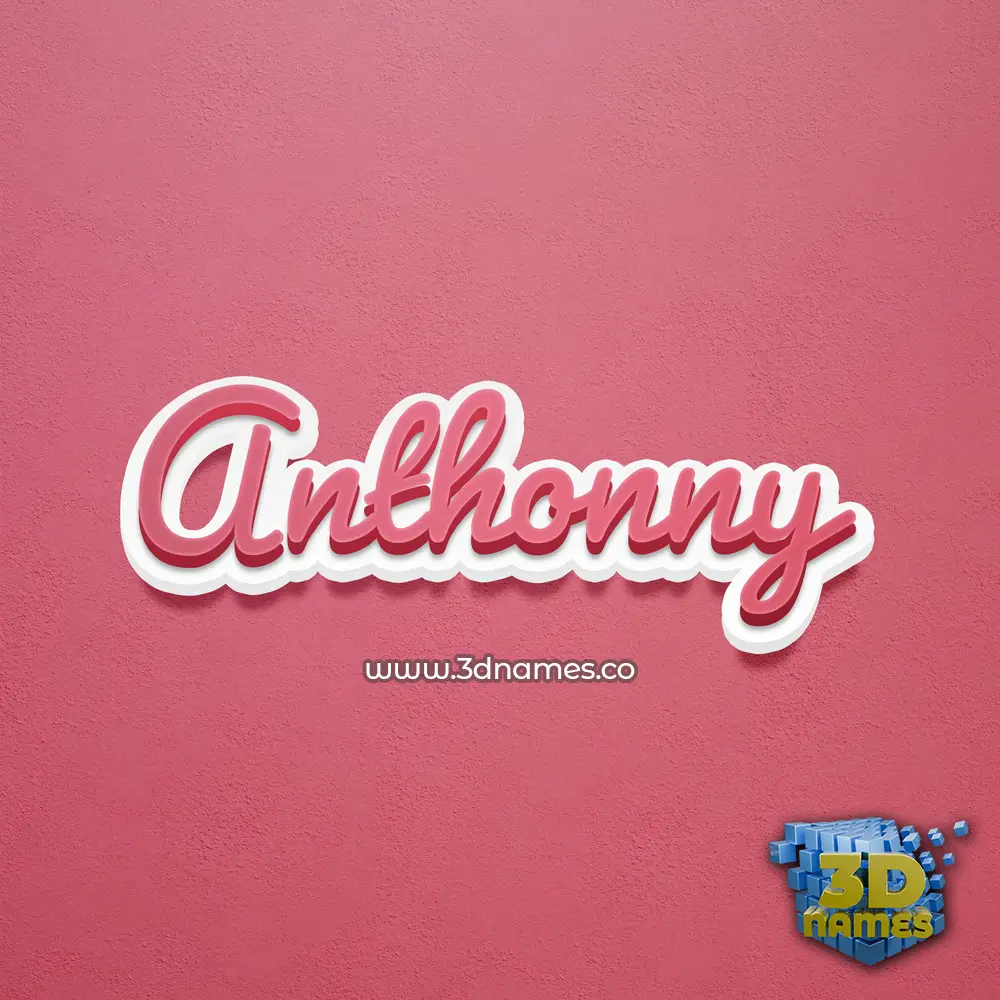 anthonny in Red Scribble style - 3D name wallpaper