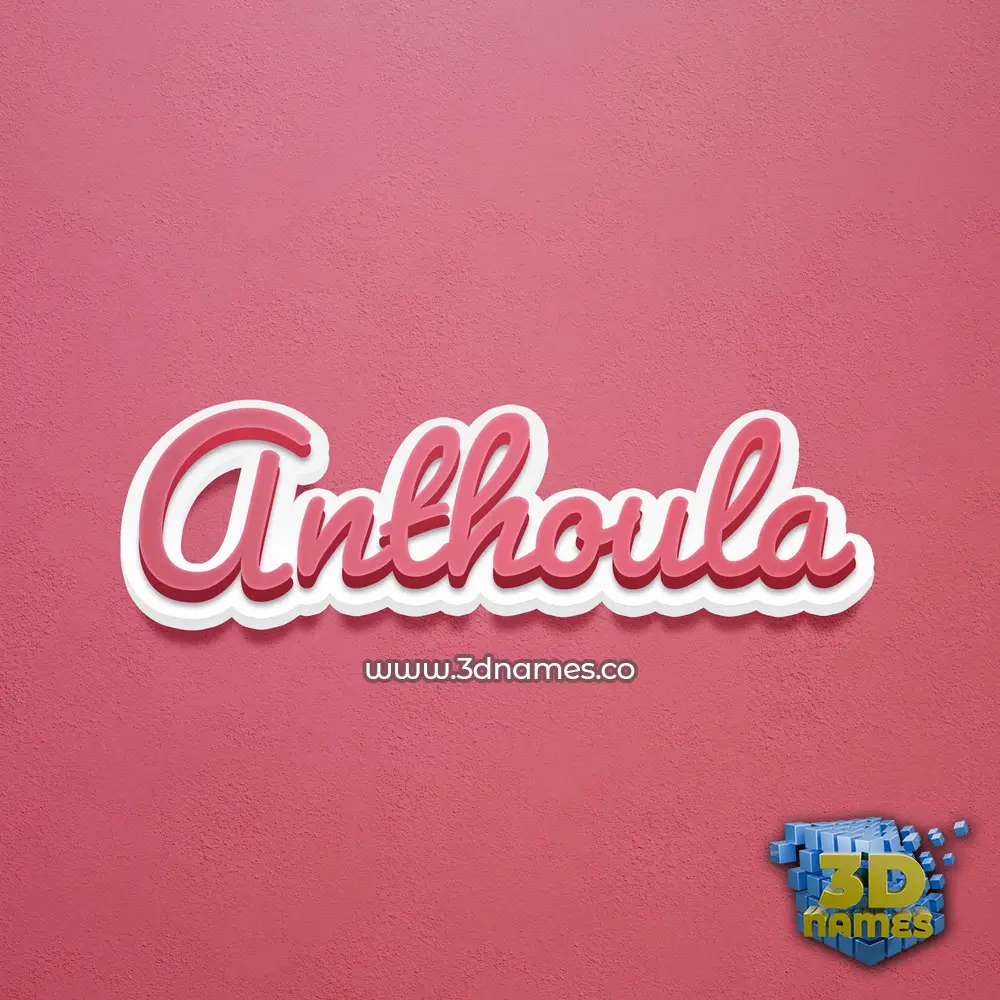 anthoula in Red Scribble style - 3D name wallpaper