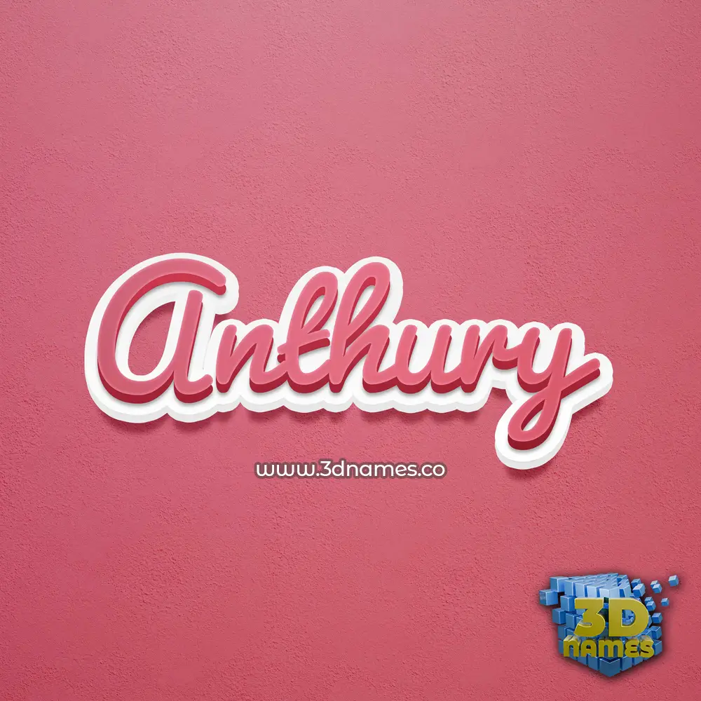 anthury in Red Scribble style - 3D name wallpaper