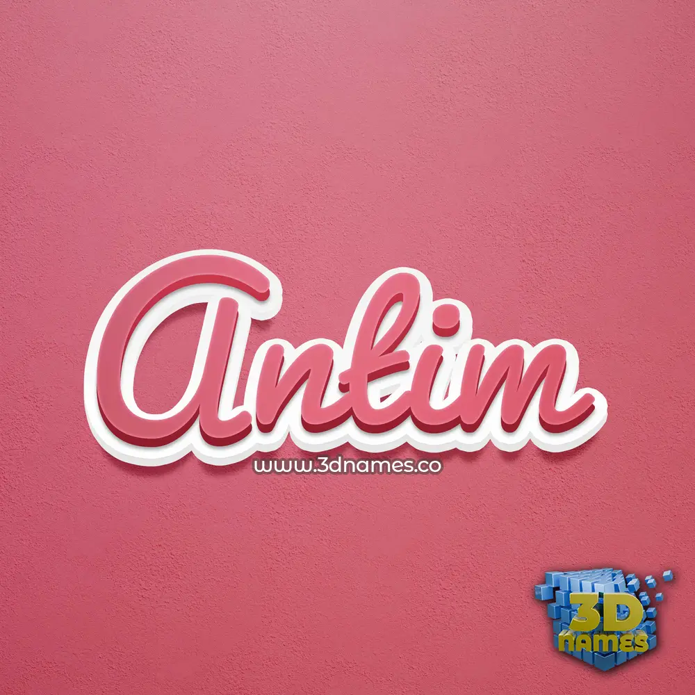 antim in Red Scribble style - 3D name wallpaper