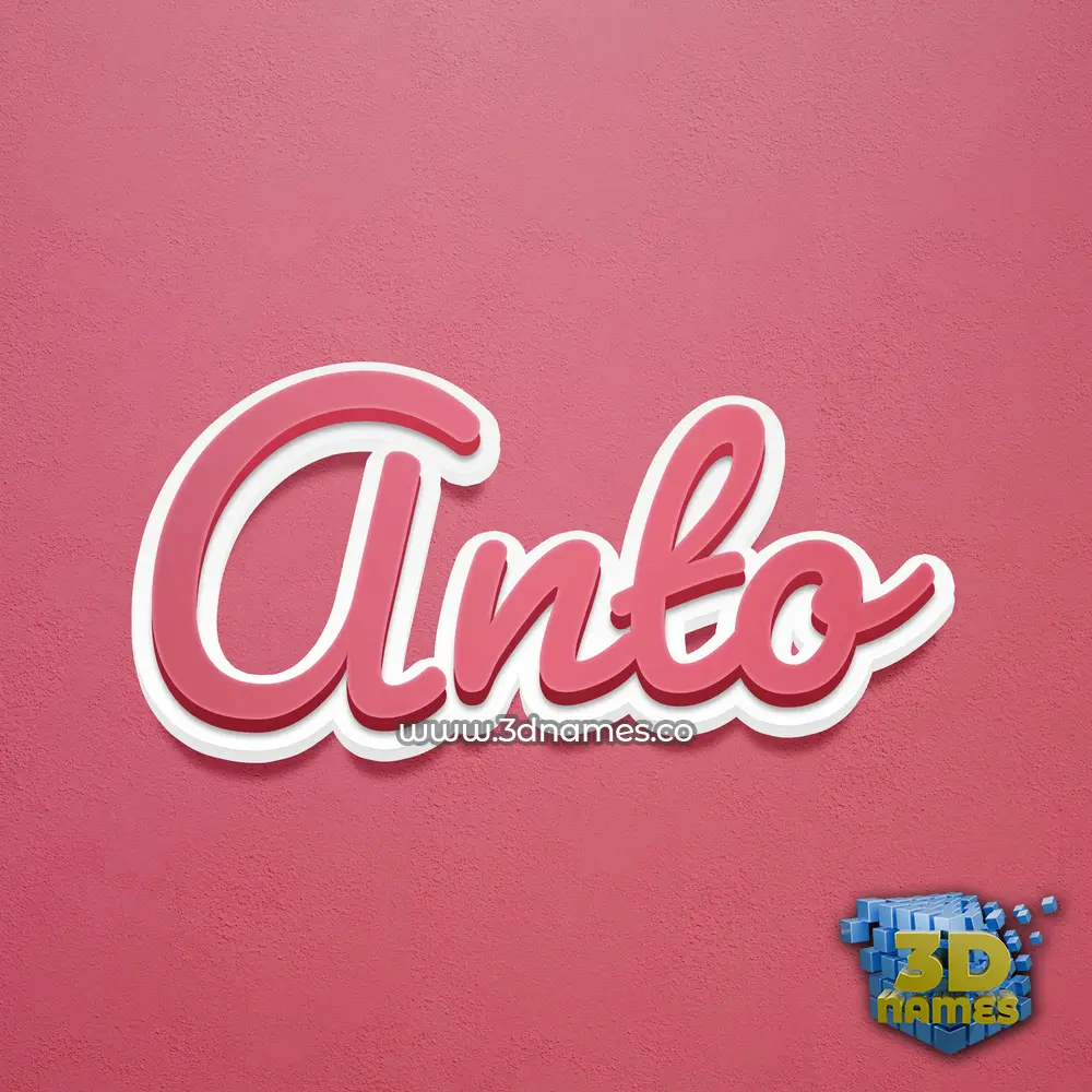 anto in Red Scribble style - 3D name wallpaper