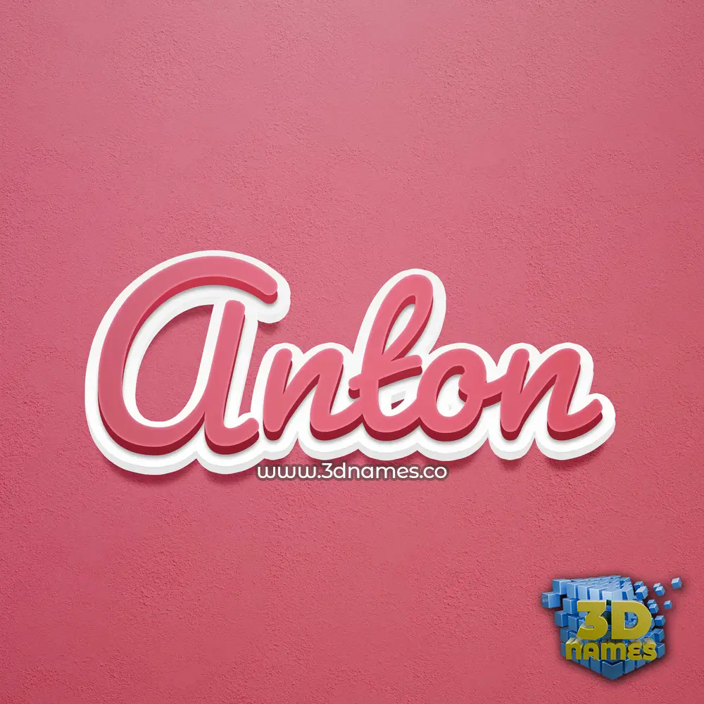 anton in Red Scribble style - 3D name wallpaper