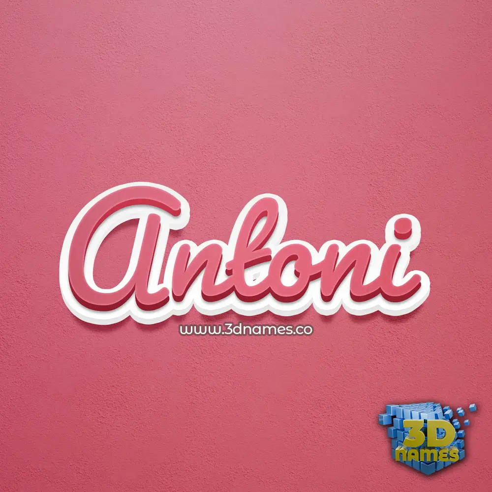 antoni in Red Scribble style - 3D name wallpaper