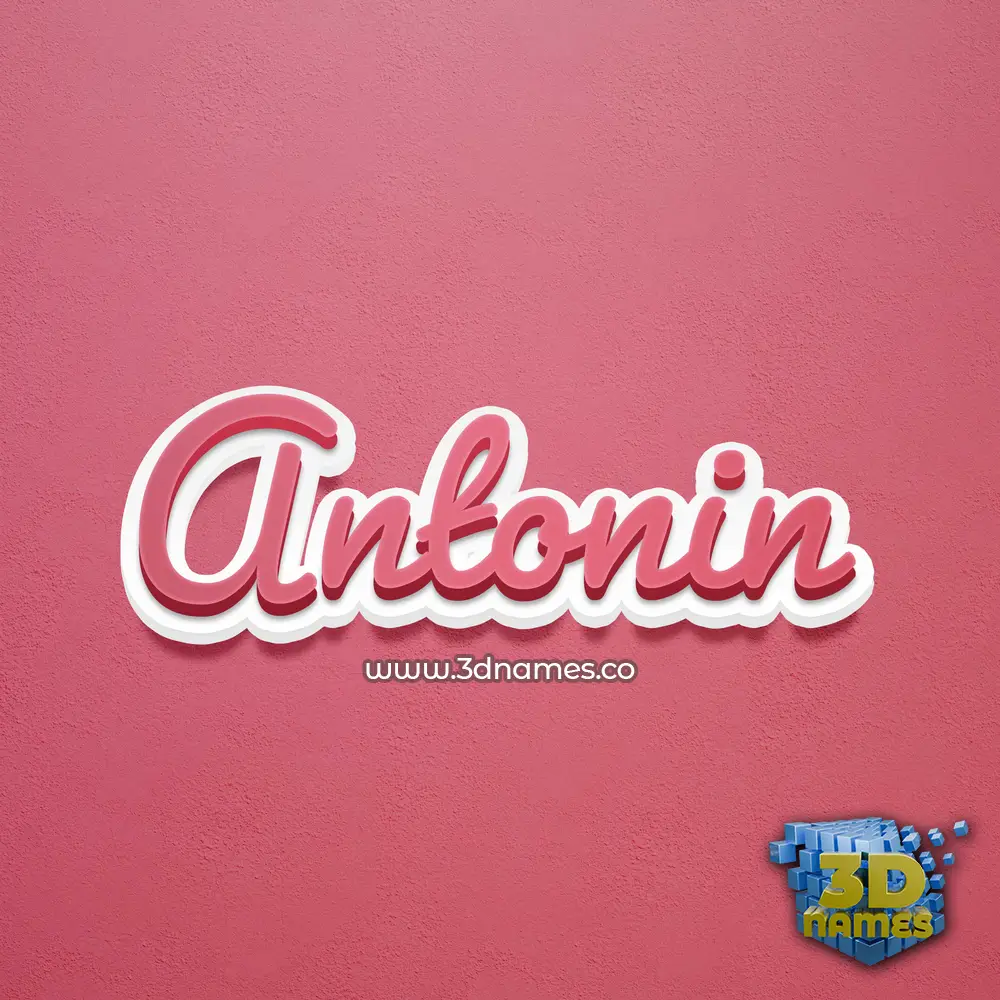 antonin in Red Scribble style - 3D name wallpaper