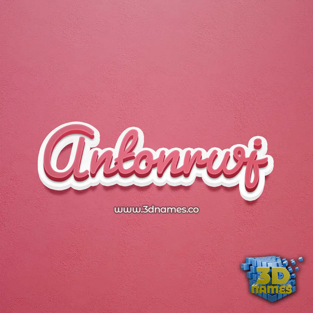 antonrwj in Red Scribble style - 3D name wallpaper