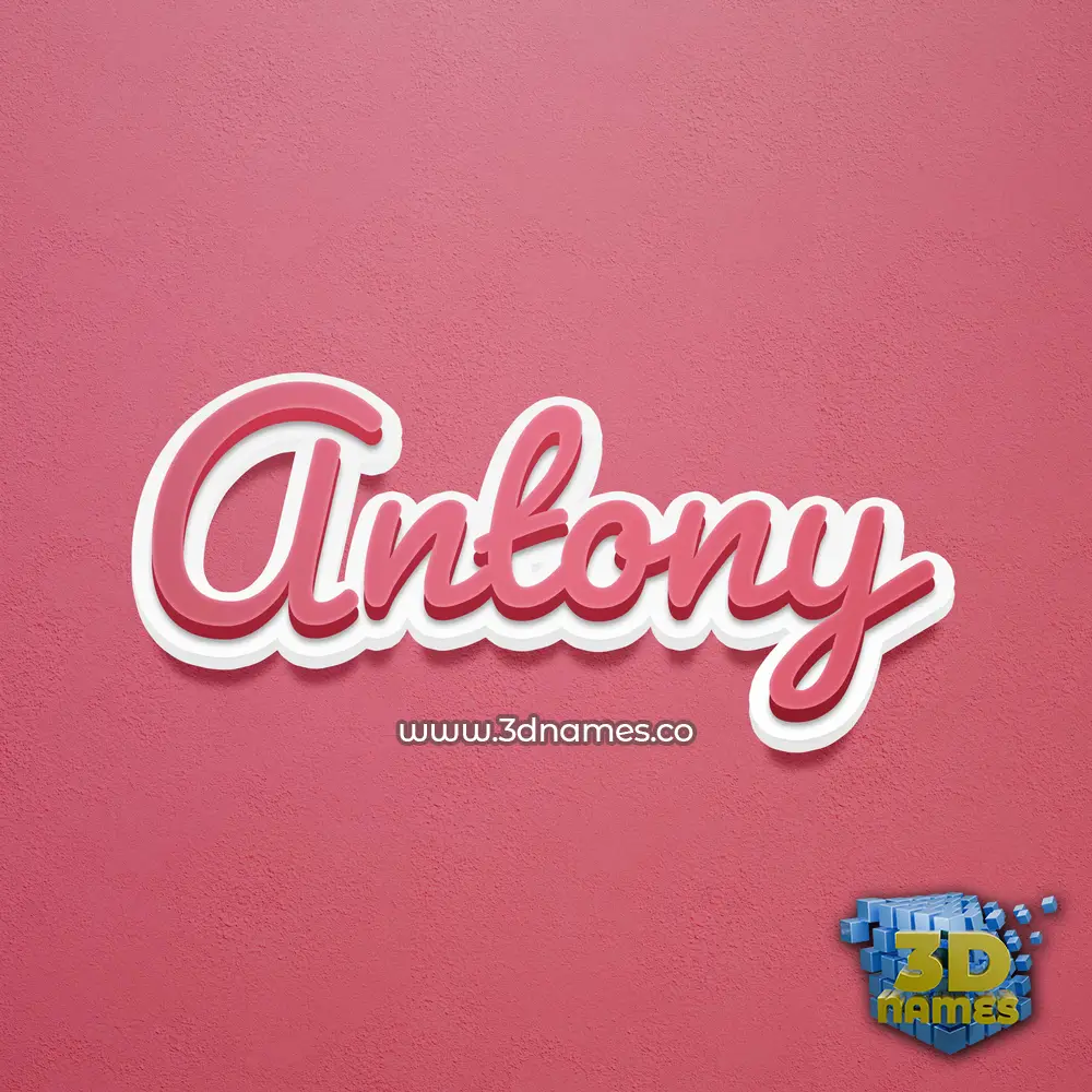 antony in Red Scribble style - 3D name wallpaper