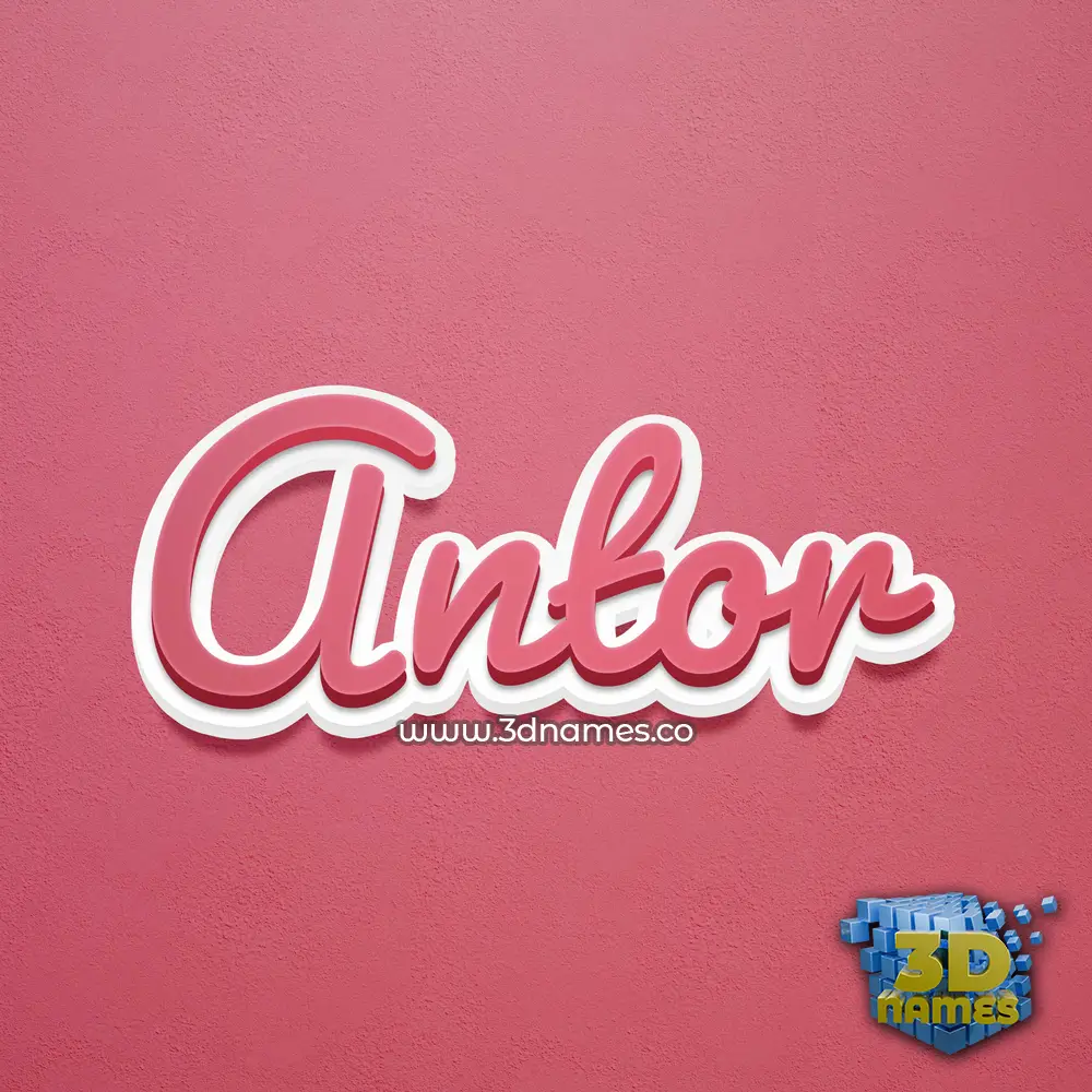 antor in Red Scribble style - 3D name wallpaper