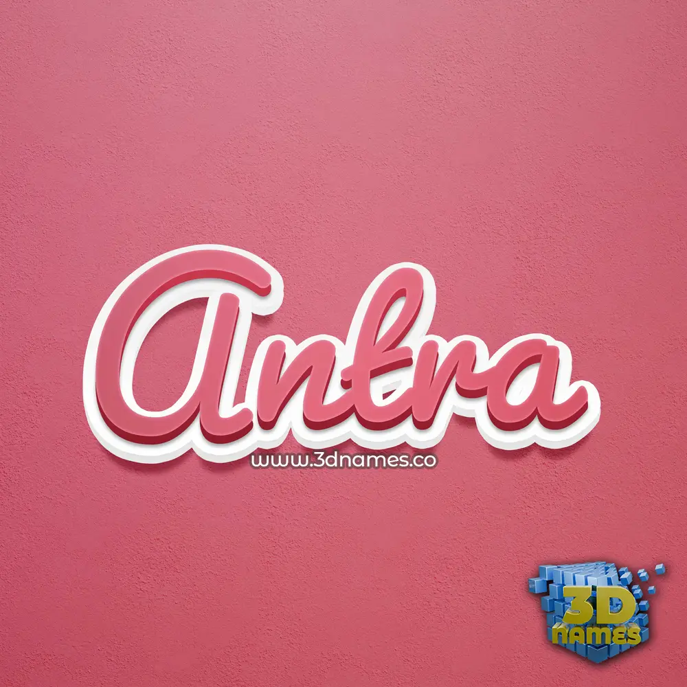antra in Red Scribble style - 3D name wallpaper