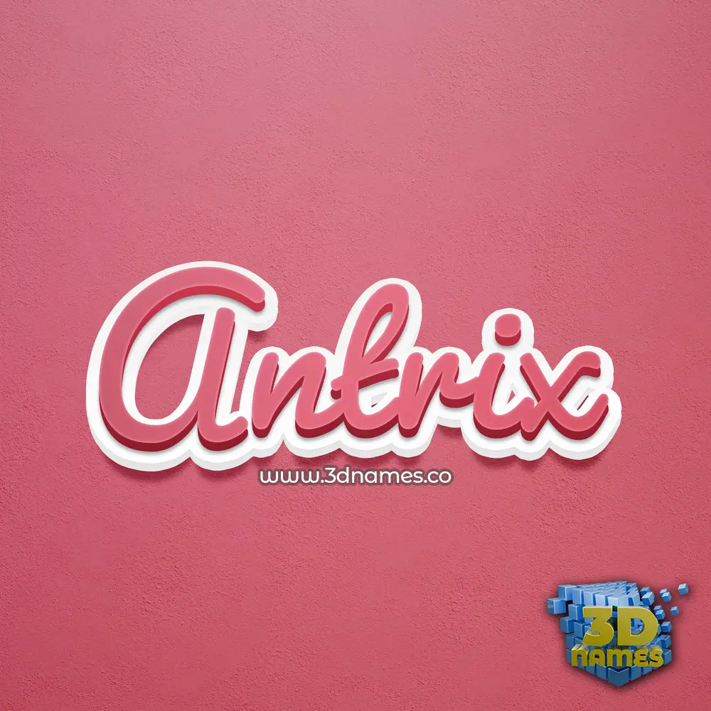 antrix in Red Scribble style - 3D name wallpaper