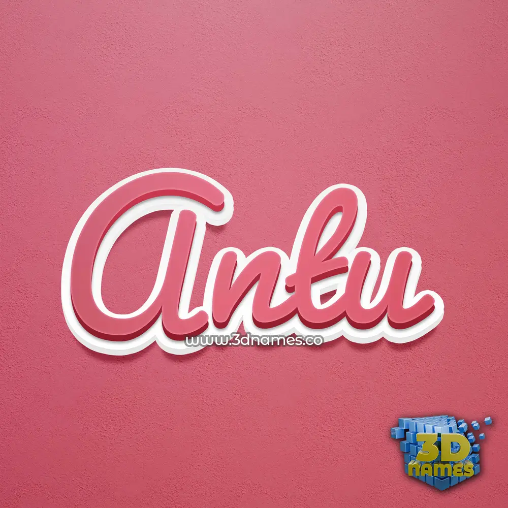 antu in Red Scribble style - 3D name wallpaper