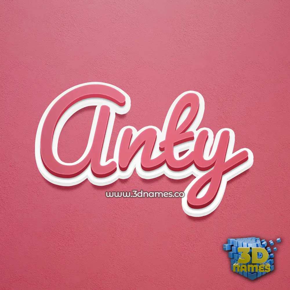 anty in Red Scribble style - 3D name wallpaper