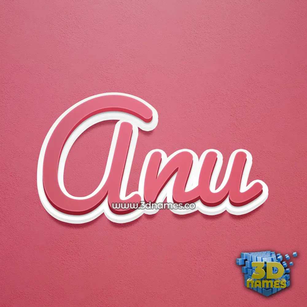anu in Red Scribble style - 3D name wallpaper