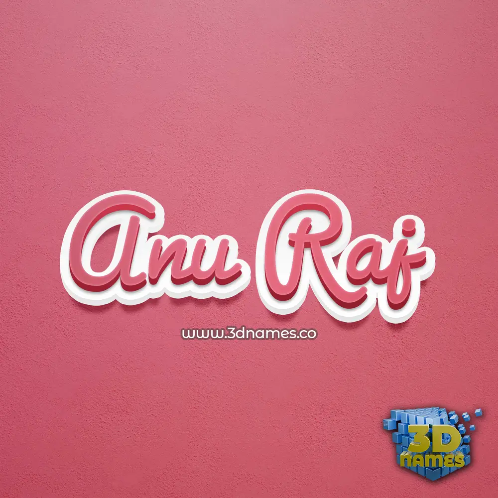 anu raj in Red Scribble style - 3D name wallpaper
