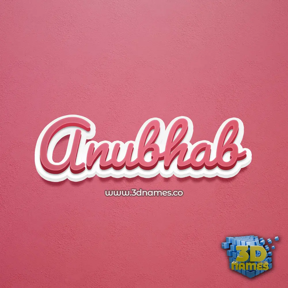 anubhab in Red Scribble style - 3D name wallpaper