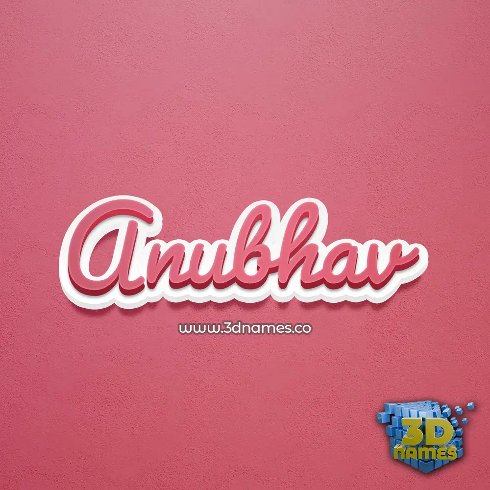 anubhav in Red Scribble style - 3D name wallpaper