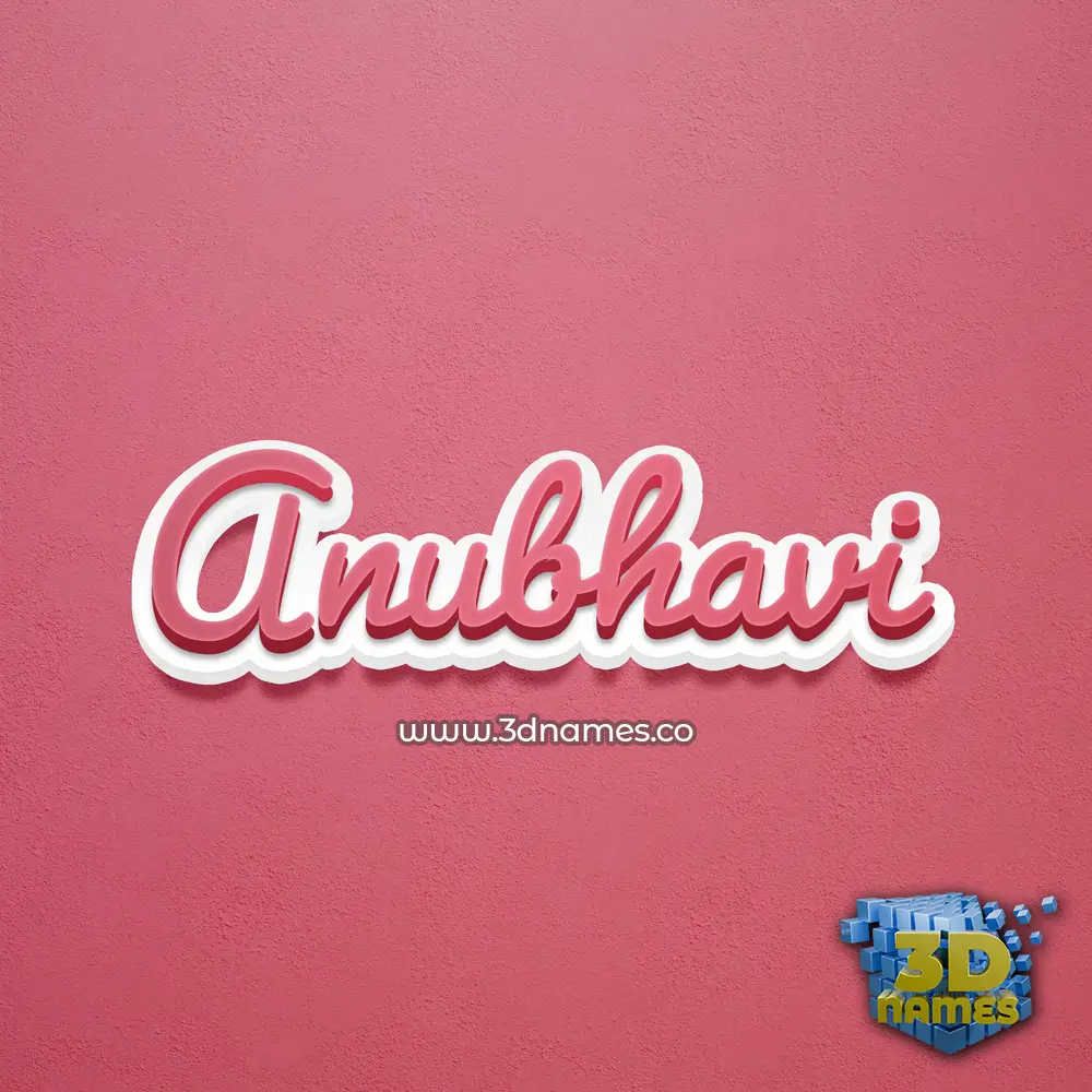 anubhavi in Red Scribble style - 3D name wallpaper