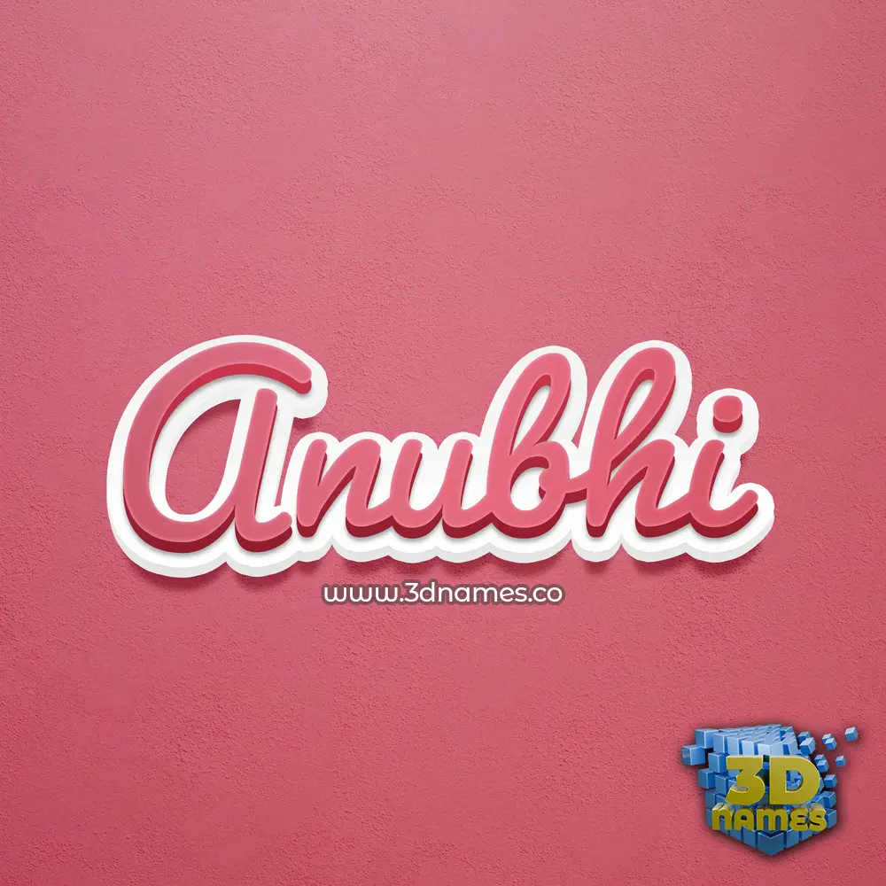anubhi in Red Scribble style - 3D name wallpaper