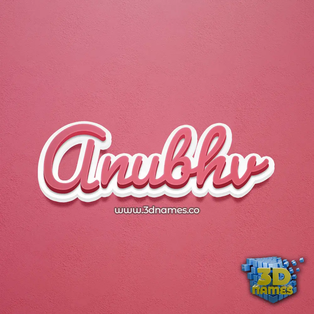 anubhv in Red Scribble style - 3D name wallpaper