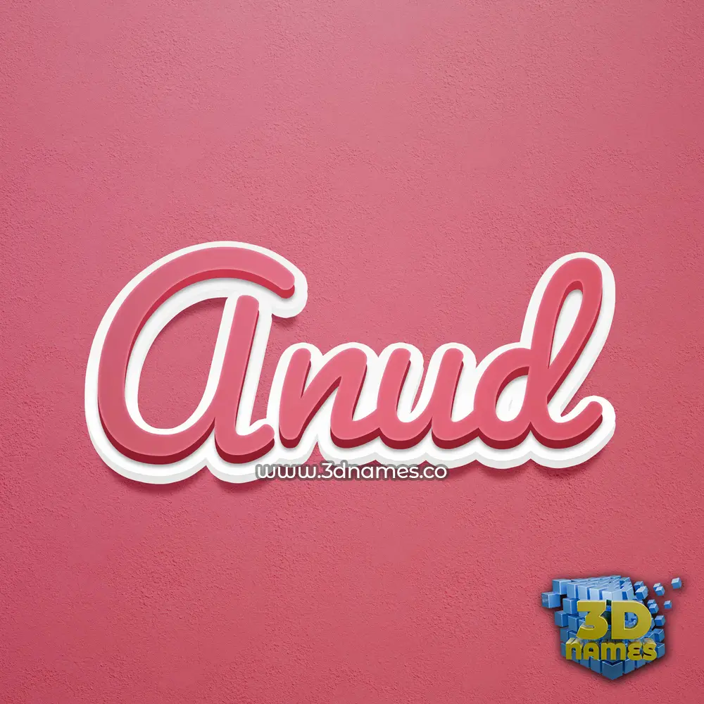 anud in Red Scribble style - 3D name wallpaper