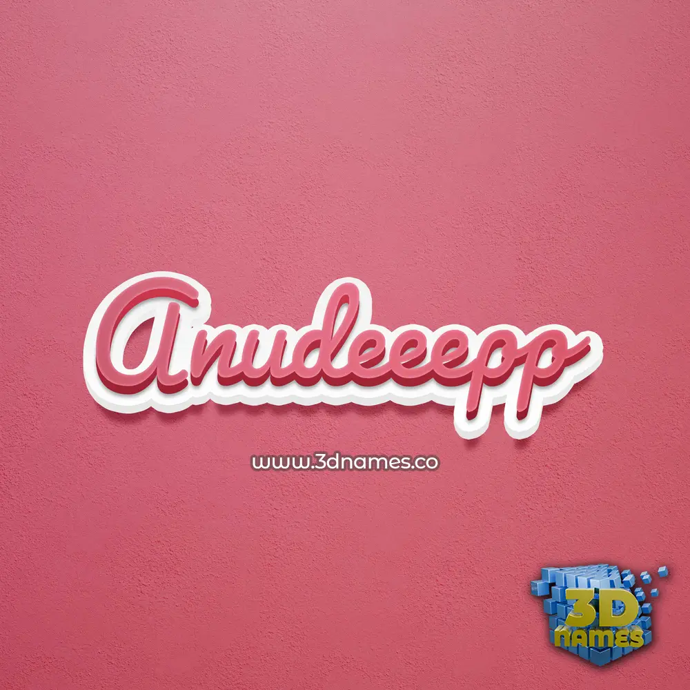 anudeeepp in Red Scribble style - 3D name wallpaper