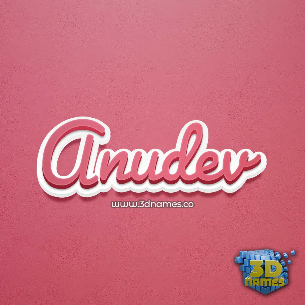 anudev in Red Scribble style - 3D name wallpaper