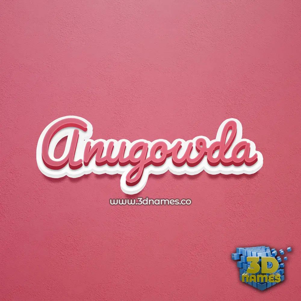 anugowda in Red Scribble style - 3D name wallpaper