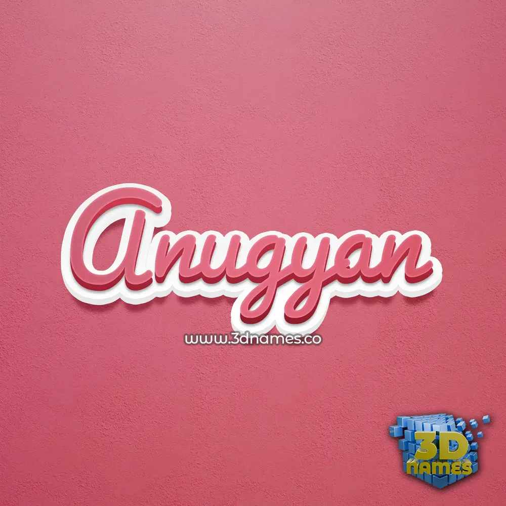 anugyan in Red Scribble style - 3D name wallpaper