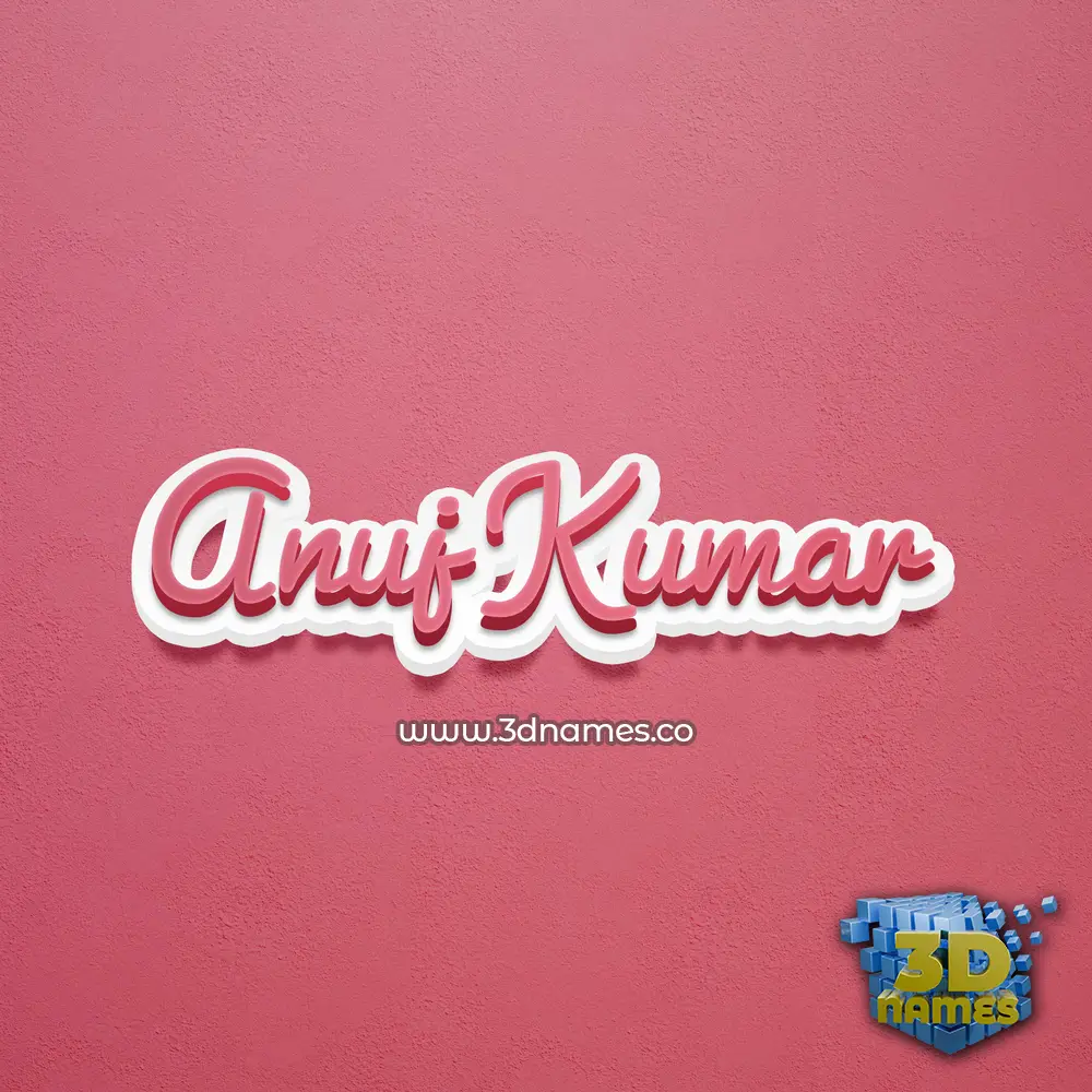 anuj kumar in Red Scribble style - 3D name wallpaper